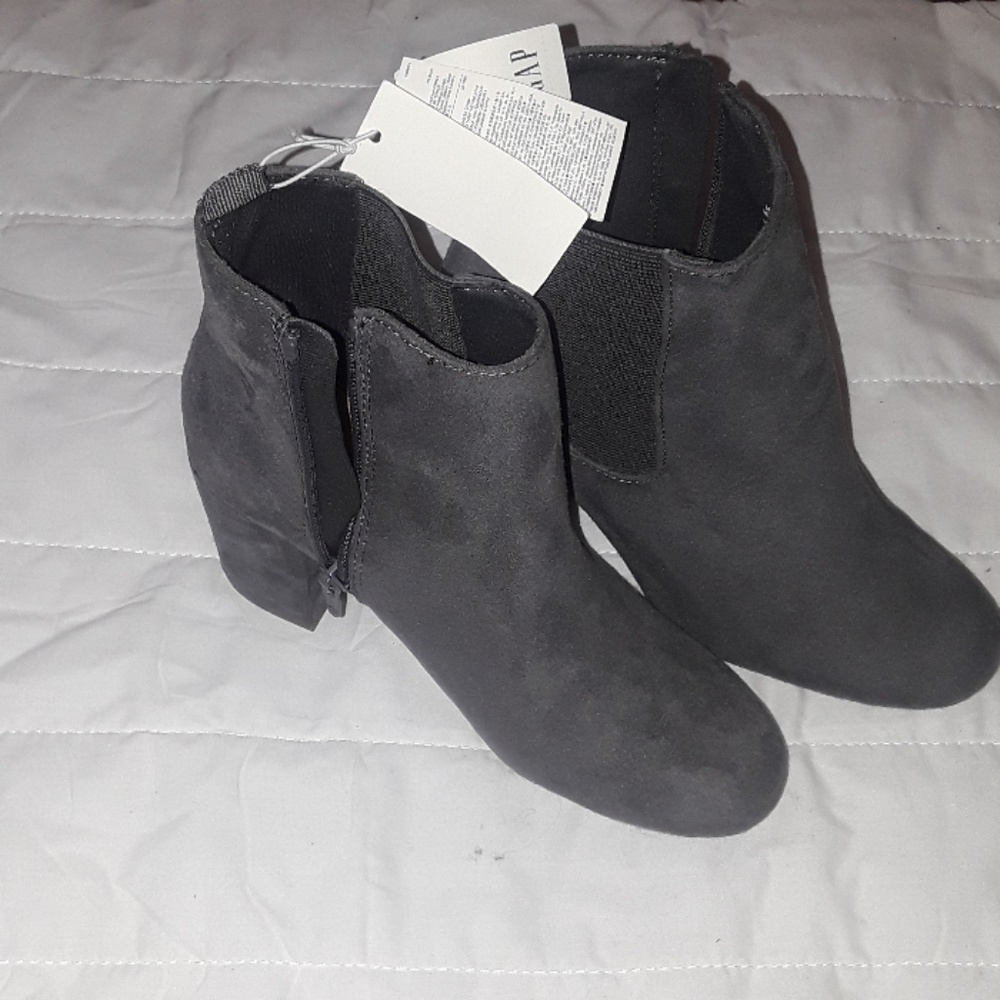 Gray ankle boots